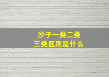 沙子一类二类三类区别是什么