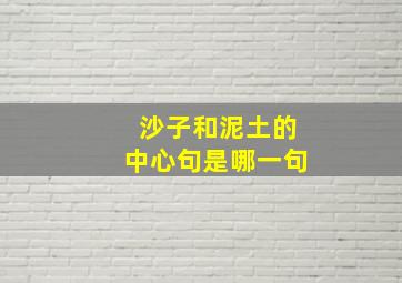 沙子和泥土的中心句是哪一句