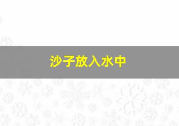 沙子放入水中