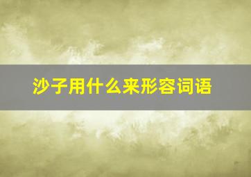 沙子用什么来形容词语