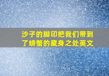 沙子的脚印把我们带到了螃蟹的藏身之处英文