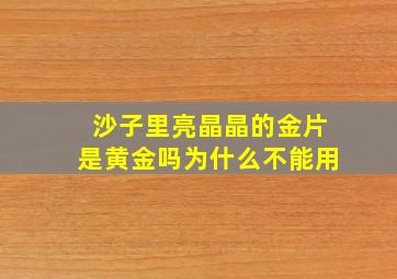 沙子里亮晶晶的金片是黄金吗为什么不能用