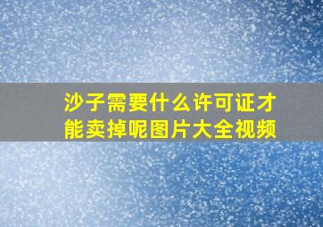 沙子需要什么许可证才能卖掉呢图片大全视频