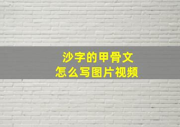 沙字的甲骨文怎么写图片视频