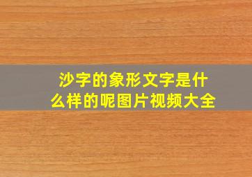 沙字的象形文字是什么样的呢图片视频大全