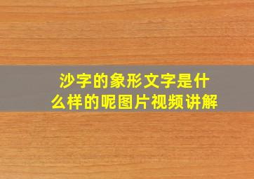 沙字的象形文字是什么样的呢图片视频讲解