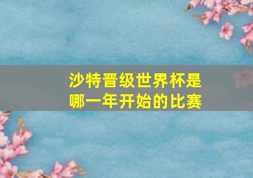 沙特晋级世界杯是哪一年开始的比赛