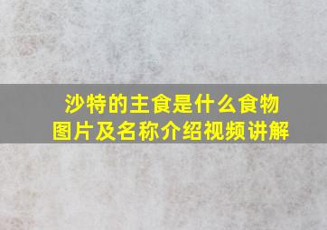 沙特的主食是什么食物图片及名称介绍视频讲解