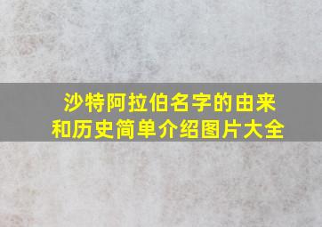 沙特阿拉伯名字的由来和历史简单介绍图片大全