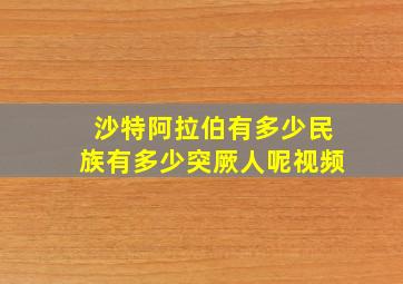 沙特阿拉伯有多少民族有多少突厥人呢视频