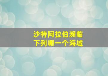 沙特阿拉伯濒临下列哪一个海域