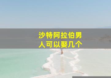 沙特阿拉伯男人可以娶几个