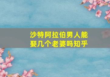 沙特阿拉伯男人能娶几个老婆吗知乎