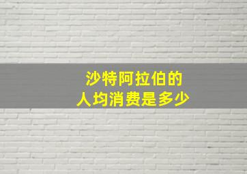 沙特阿拉伯的人均消费是多少