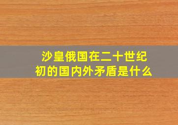 沙皇俄国在二十世纪初的国内外矛盾是什么