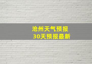 沧州天气预报30天预报最新