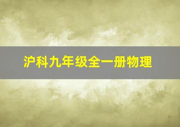 沪科九年级全一册物理