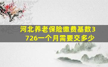 河北养老保险缴费基数3726一个月需要交多少