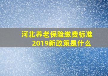 河北养老保险缴费标准2019新政策是什么