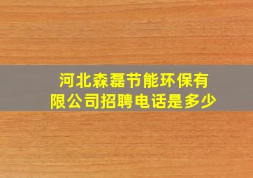 河北森磊节能环保有限公司招聘电话是多少