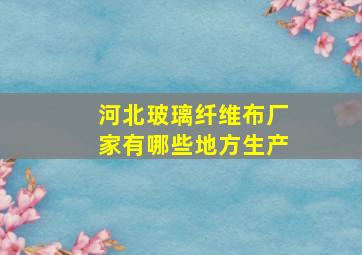 河北玻璃纤维布厂家有哪些地方生产