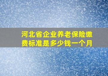 河北省企业养老保险缴费标准是多少钱一个月