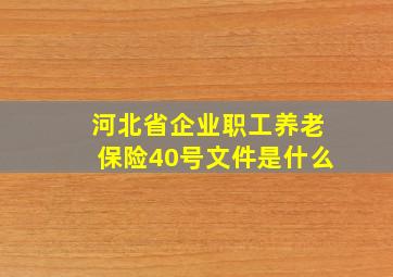 河北省企业职工养老保险40号文件是什么