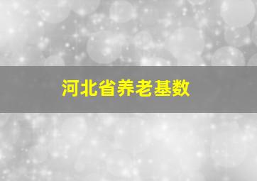 河北省养老基数