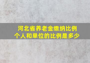 河北省养老金缴纳比例个人和单位的比例是多少