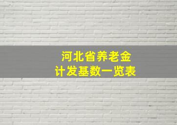 河北省养老金计发基数一览表