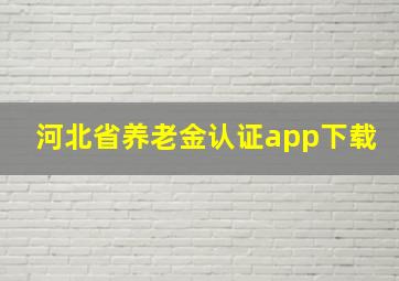 河北省养老金认证app下载