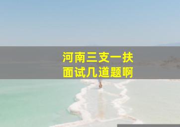 河南三支一扶面试几道题啊