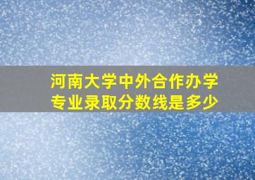 河南大学中外合作办学专业录取分数线是多少