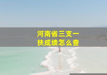 河南省三支一扶成绩怎么查