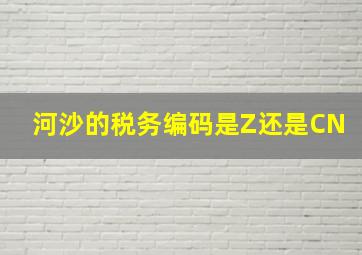 河沙的税务编码是Z还是CN