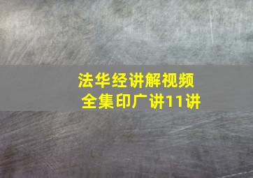 法华经讲解视频全集印广讲11讲