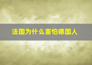 法国为什么害怕德国人