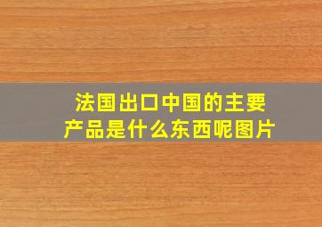 法国出口中国的主要产品是什么东西呢图片