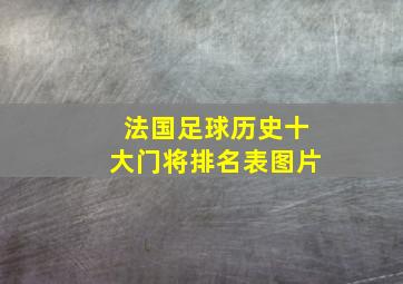 法国足球历史十大门将排名表图片