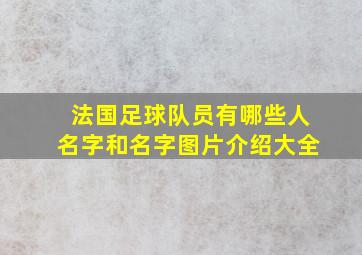 法国足球队员有哪些人名字和名字图片介绍大全