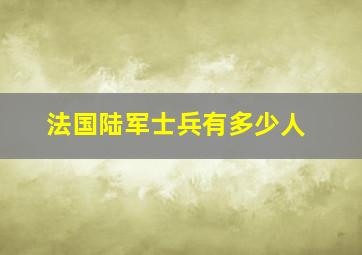 法国陆军士兵有多少人