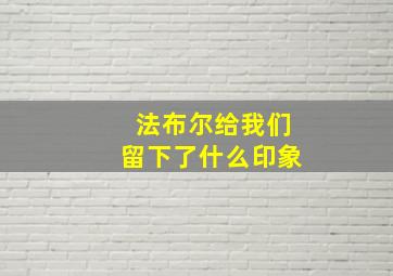 法布尔给我们留下了什么印象