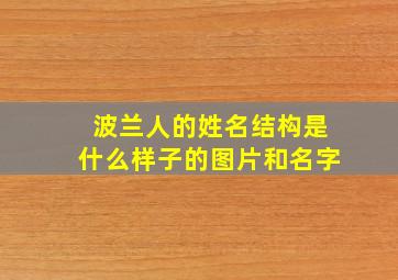 波兰人的姓名结构是什么样子的图片和名字