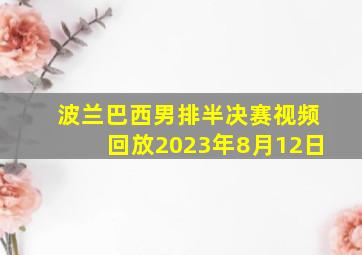 波兰巴西男排半决赛视频回放2023年8月12日