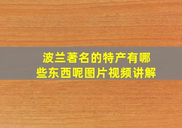 波兰著名的特产有哪些东西呢图片视频讲解