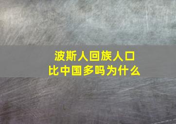 波斯人回族人口比中国多吗为什么