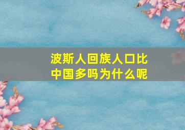 波斯人回族人口比中国多吗为什么呢