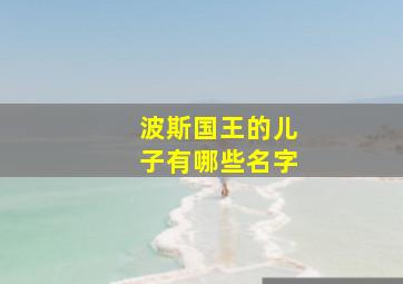 波斯国王的儿子有哪些名字