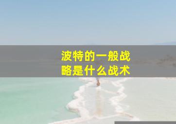 波特的一般战略是什么战术