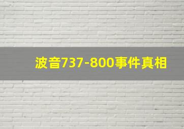 波音737-800事件真相